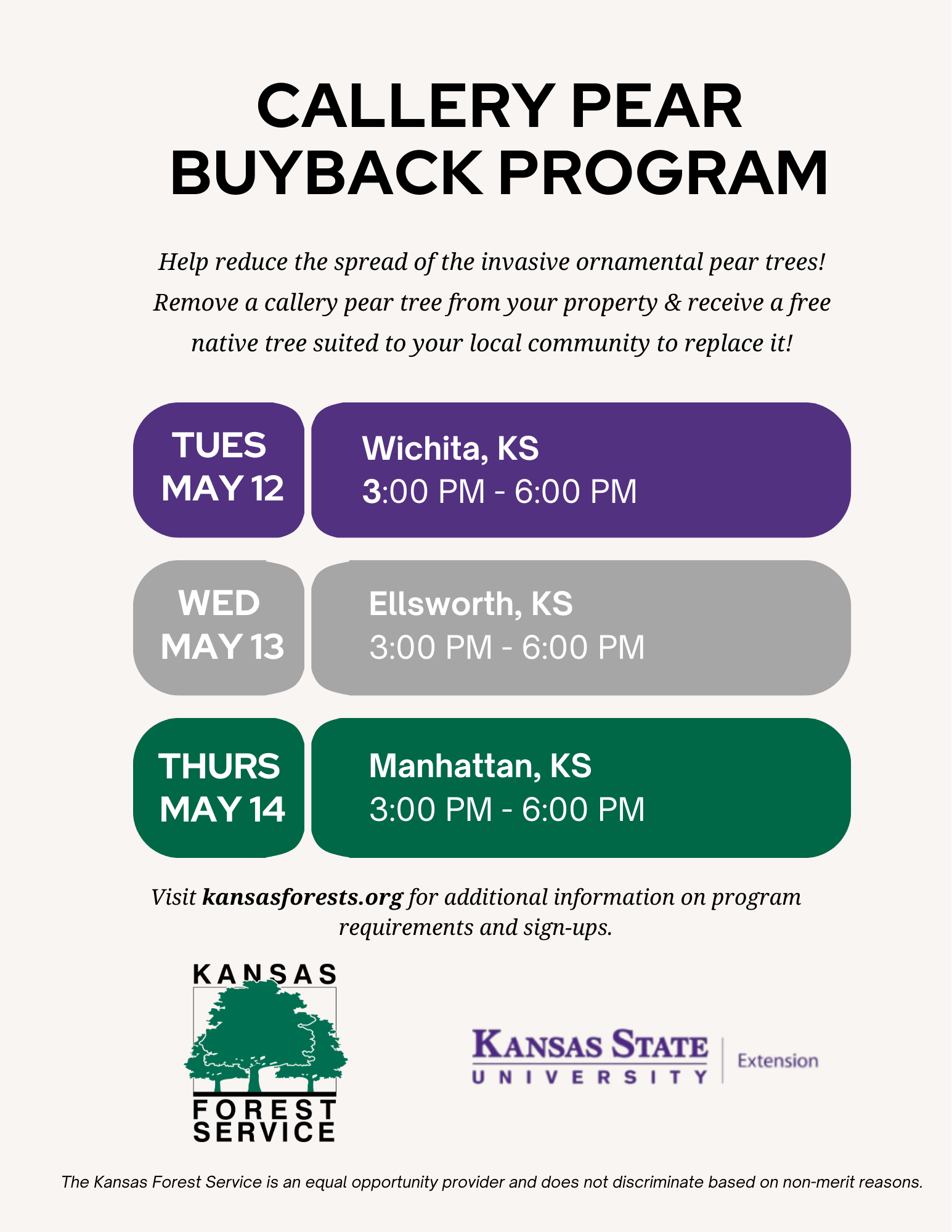 Callery pear buyback flyer