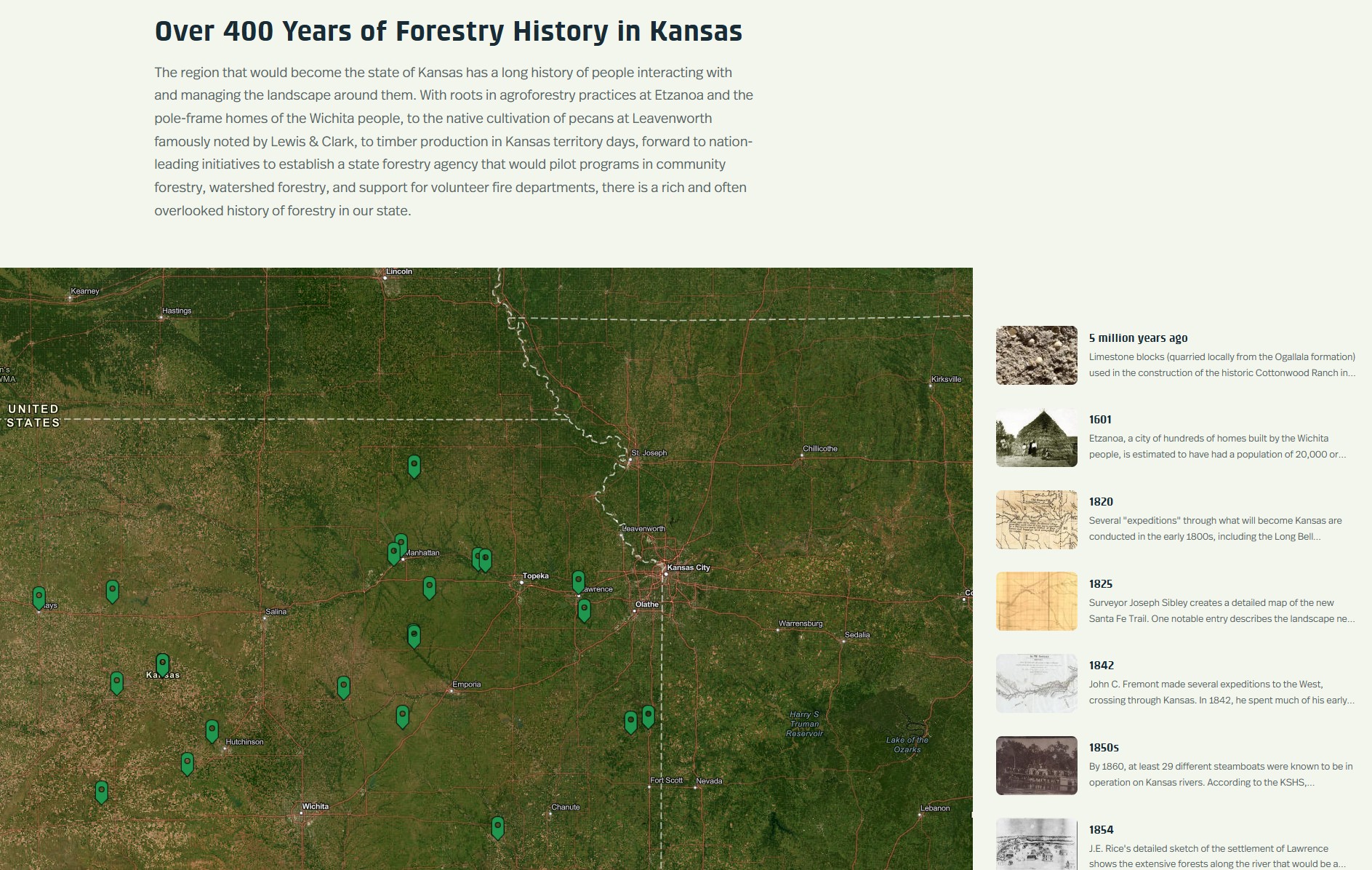 Screenshot of History Map