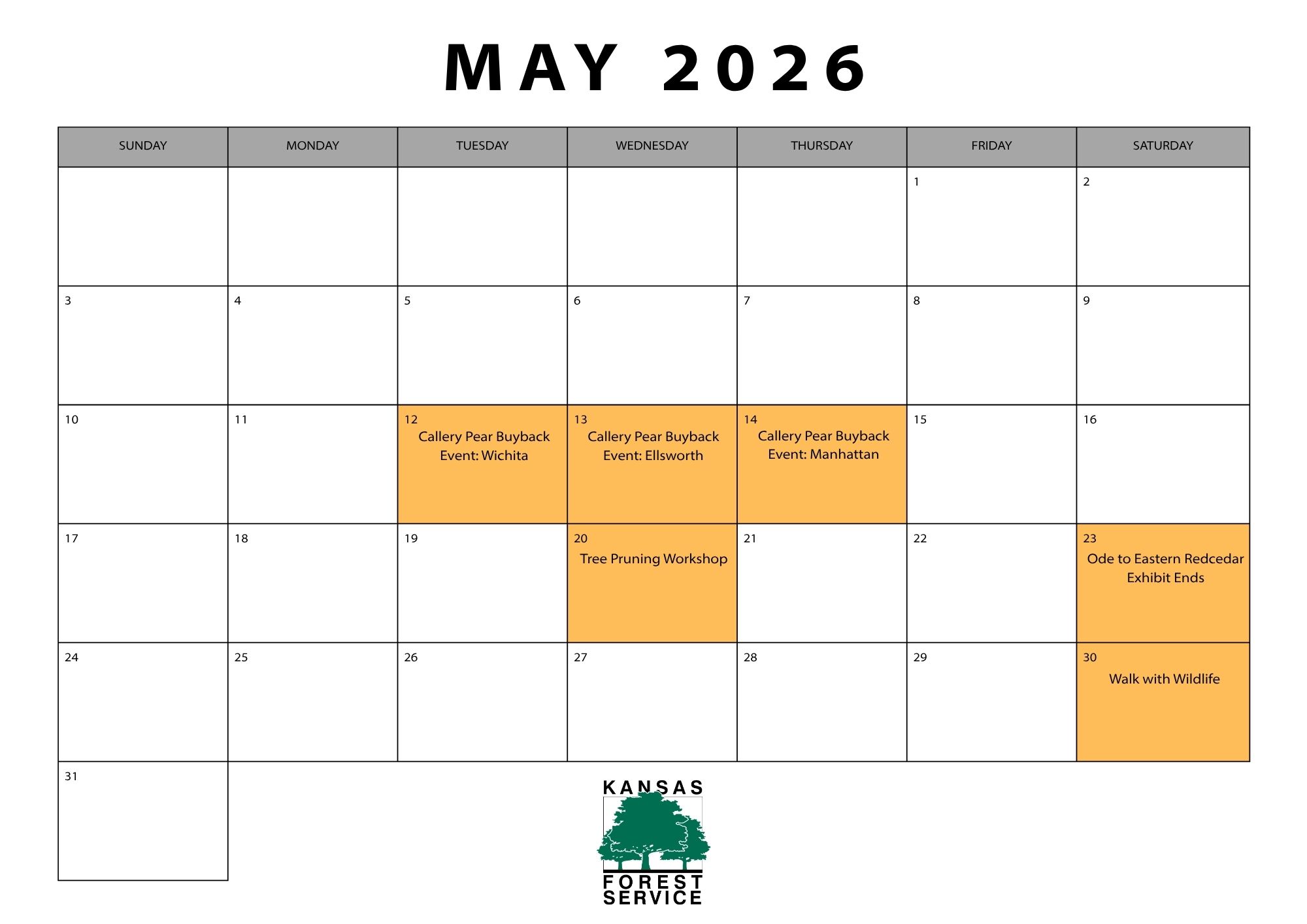 May Calendar